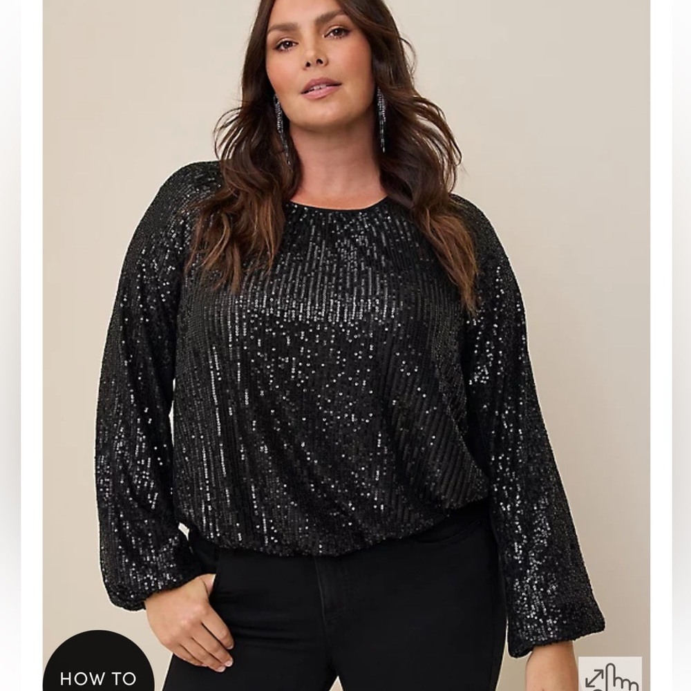 SEQUIN BUBBLE HEM TOP